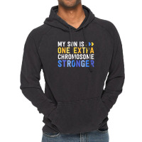 Family Down Syndrome Awareness My Son One Extra Chromosome Vintage Hoodie | Artistshot