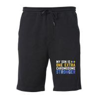 Family Down Syndrome Awareness My Son One Extra Chromosome Fleece Short | Artistshot