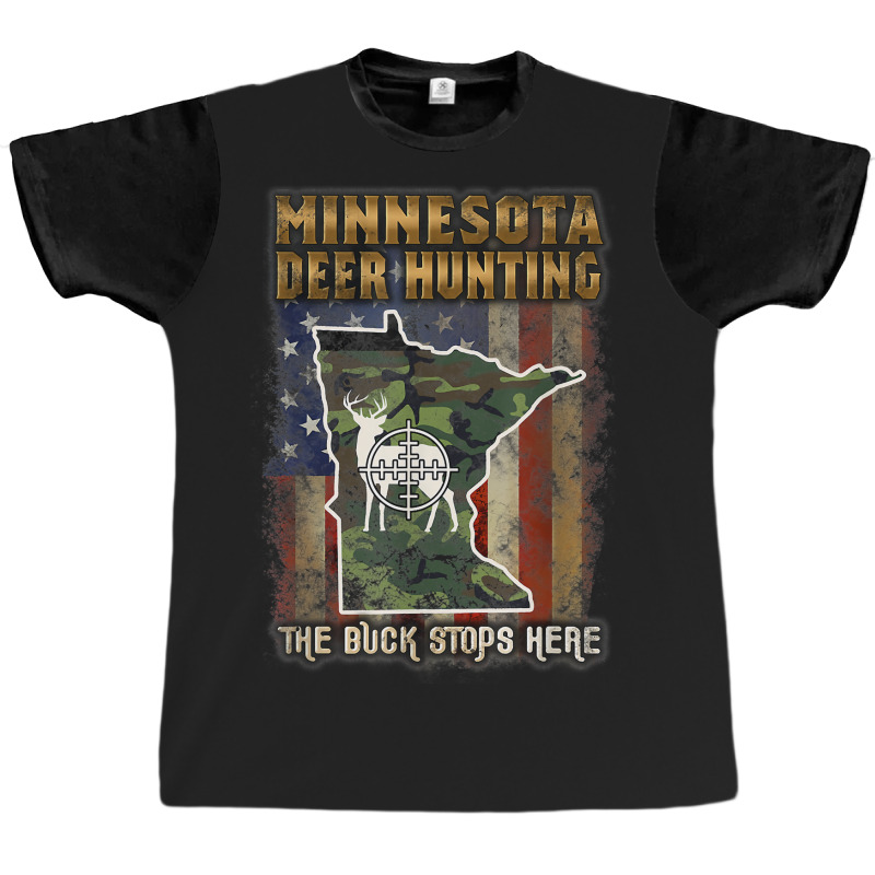 Minnesota Deer Hunter American Flag Deer Hunting Graphic T-shirt | Artistshot