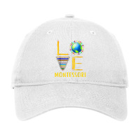 Love Montessori Teacher Montessori Education Back To School T Shirt Adjustable Cap | Artistshot