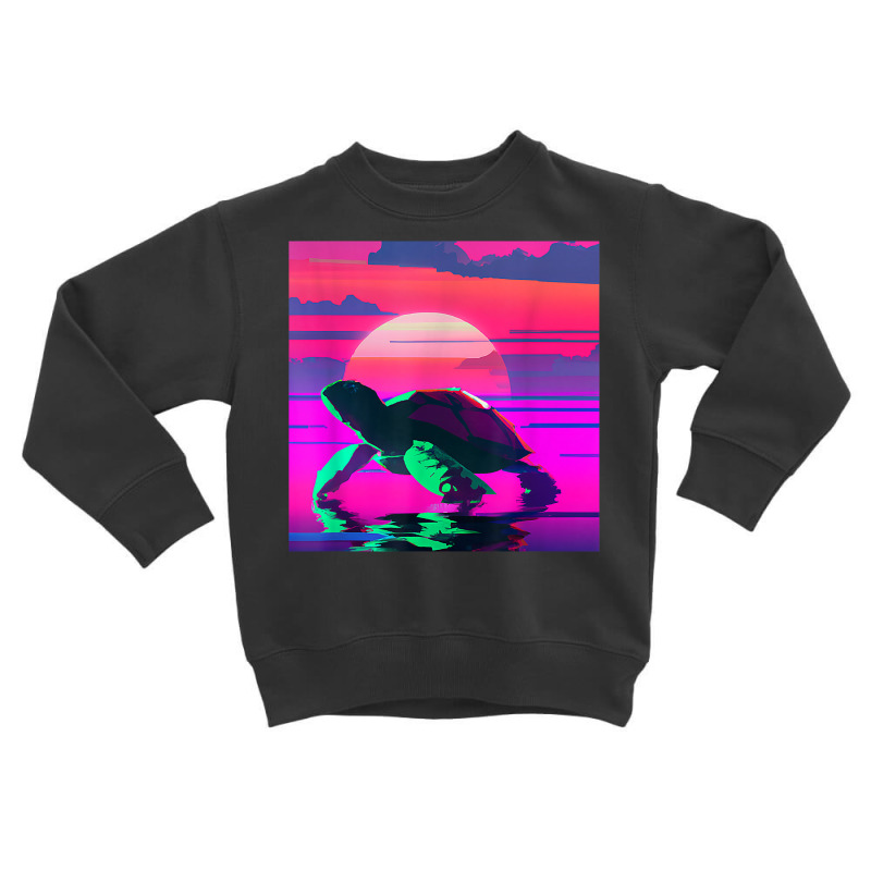 Beach Sunset Tortoise Painted Alligator Snapping Turtle T Shirt Toddler Sweatshirt by pulsemh | Artistshot