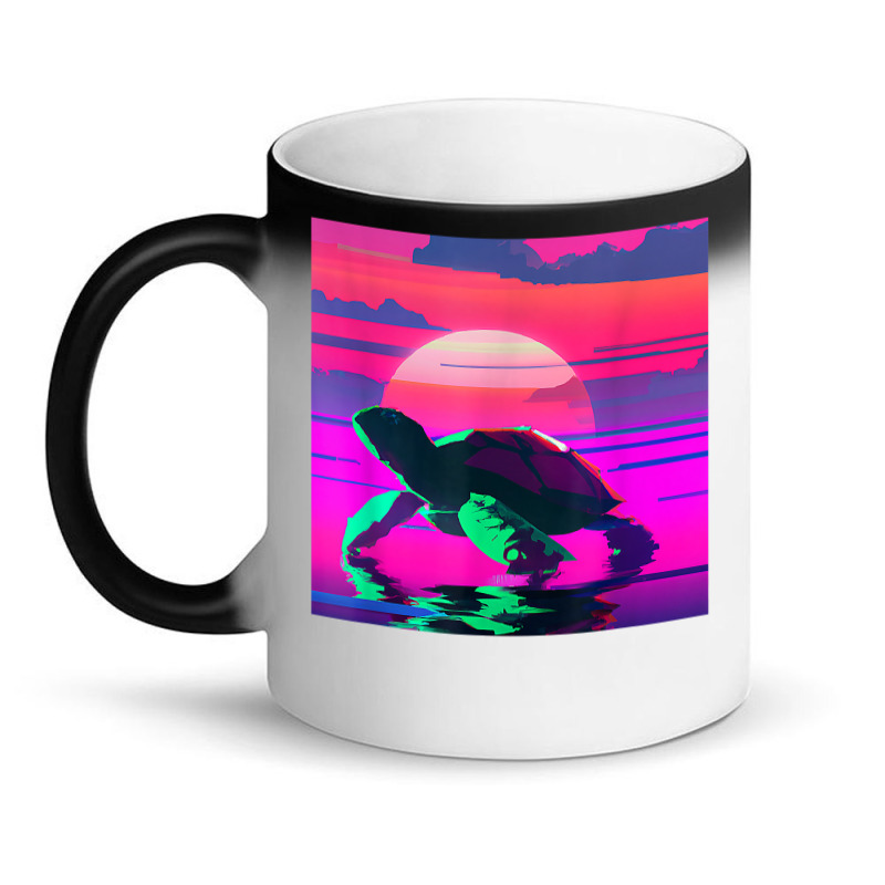 Beach Sunset Tortoise Painted Alligator Snapping Turtle T Shirt Magic Mug | Artistshot