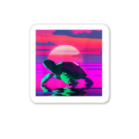 Beach Sunset Tortoise Painted Alligator Snapping Turtle T Shirt Sticker | Artistshot