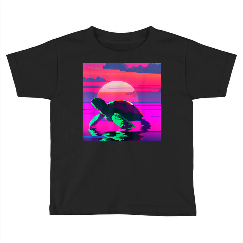 Beach Sunset Tortoise Painted Alligator Snapping Turtle T Shirt Toddler T-shirt by pulsemh | Artistshot