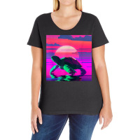 Beach Sunset Tortoise Painted Alligator Snapping Turtle T Shirt Ladies Curvy T-shirt | Artistshot