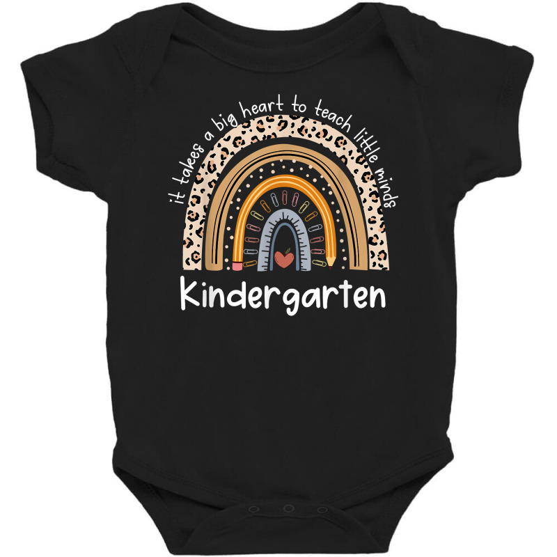 Big Heart Teach Little Minds Kindergarten Teacher Rainbow T Shirt Baby Bodysuit by pulsemh | Artistshot