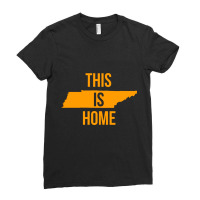 Hot Trend Orange Tennessee State Outline Tennessee Saying This Is Home Ladies Fitted T-shirt | Artistshot