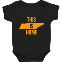 Hot Trend Orange Tennessee State Outline Tennessee Saying This Is Home Baby Bodysuit | Artistshot