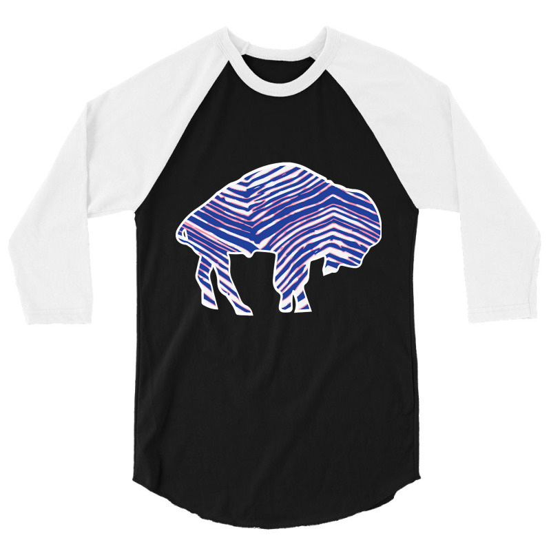 Trending Buffalo Zebra Blue And Pink 3/4 Sleeve Shirt by michaelyounger19 | Artistshot