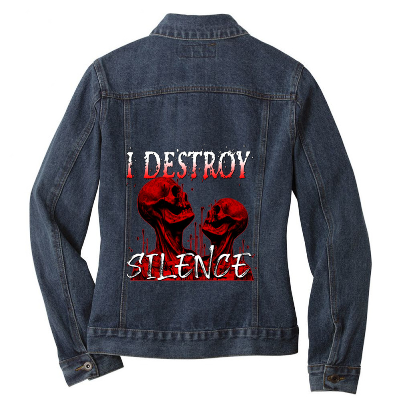 Destroy Silence Ladies Denim Jacket by corraHugot | Artistshot