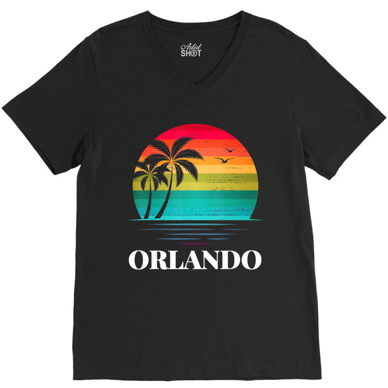 Limited Edition Orlando Florida Vacation Beach Island Family Group V-Neck Tee by Whitehead Hoppe | Artistshot