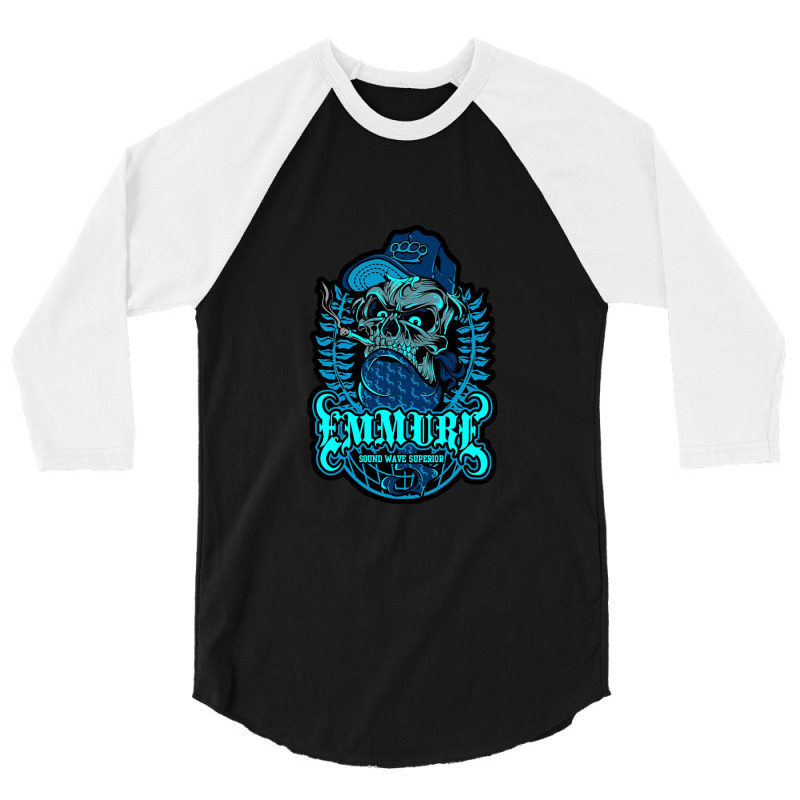 After Oceano Burial Sound Wave Superior Blue Cool 3/4 Sleeve Shirt by GageStoller | Artistshot