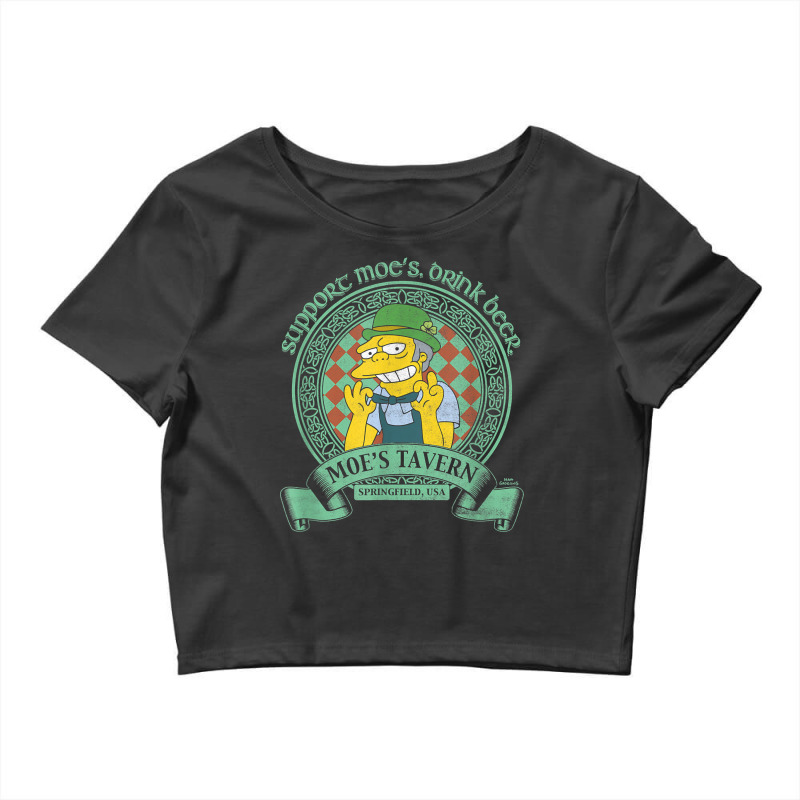 The Simpsons St. Patrick's Day Support Moe's, Drink Beer V2 T Shirt Crop Top by chomibe | Artistshot