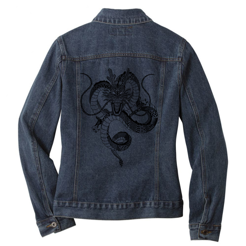 Aztec Shenron Png Ladies Denim Jacket by NemiMakeit | Artistshot