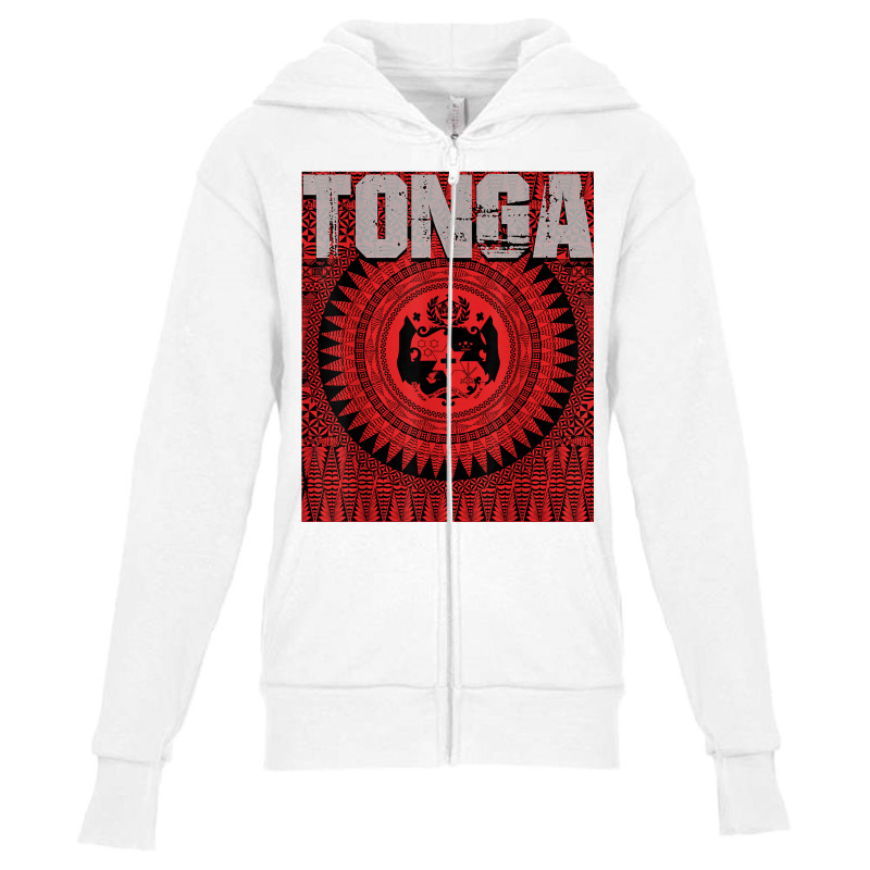 Tonga With Tongan Design And Sila Tonga T Shirt Youth Zipper Hoodie by chomibe | Artistshot