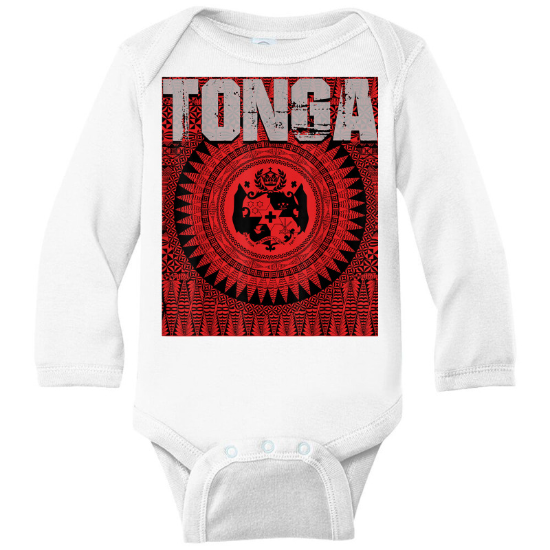 Tonga With Tongan Design And Sila Tonga T Shirt Long Sleeve Baby Bodysuit by chomibe | Artistshot