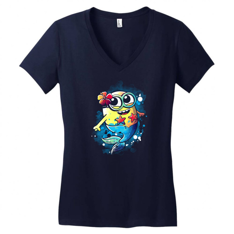 Banana Mermaid2 Women's V-Neck T-Shirt by NemiMakeit | Artistshot