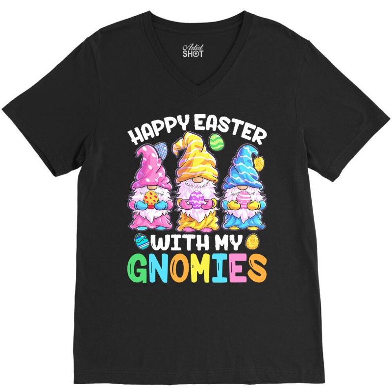 Easter Day Bunny T  Shirt Happy Easter With My Gnomies T  Shirt V-Neck Tee by larmstrong437 | Artistshot