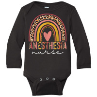 Anesthesia Nurse Rainbow Leopard Anesthetist Nurse Birthday T Shirt Long Sleeve Baby Bodysuit | Artistshot