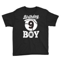 Baseball Ninth 9th Birthday Boy Natal Day T Shirt Youth Tee | Artistshot