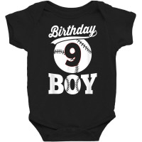 Baseball Ninth 9th Birthday Boy Natal Day T Shirt Baby Bodysuit | Artistshot