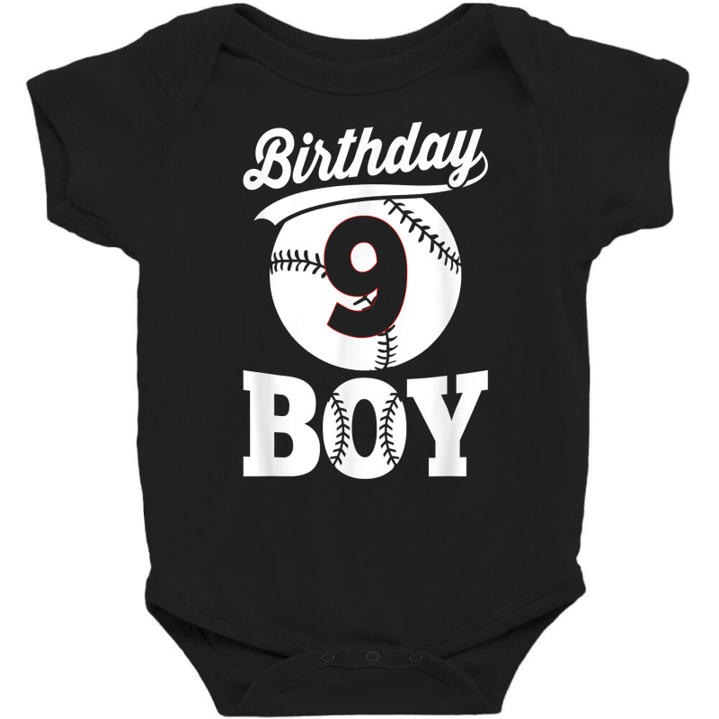 Baseball Ninth 9th Birthday Boy Natal Day T Shirt Baby Bodysuit by prix5d5gosson | Artistshot