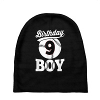 Baseball Ninth 9th Birthday Boy Natal Day T Shirt Baby Beanies | Artistshot