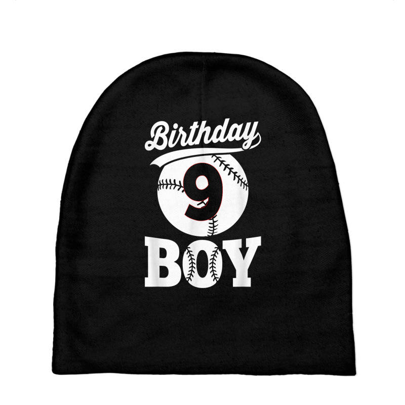 Baseball Ninth 9th Birthday Boy Natal Day T Shirt Baby Beanies by prix5d5gosson | Artistshot