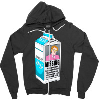 Missing Barb Milk Carton Zipper Hoodie | Artistshot