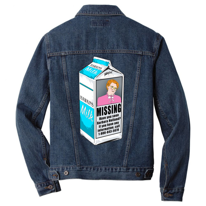 Missing Barb Milk Carton Men Denim Jacket by plakajkatiiel | Artistshot