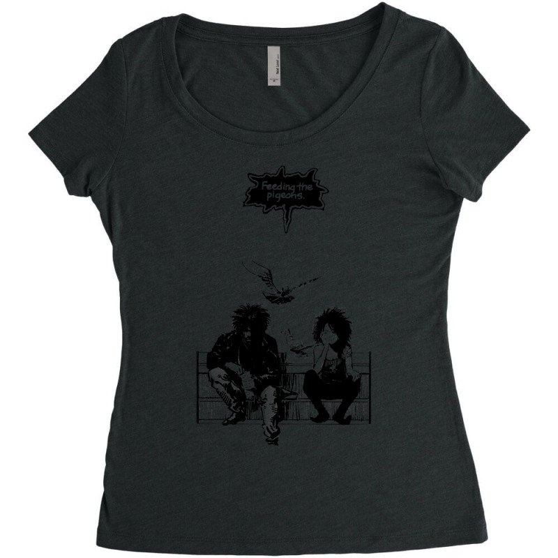 Feeding The Pigeons (black) Women's Triblend Scoop T-shirt by ardylanda | Artistshot