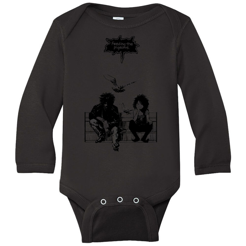 Feeding The Pigeons (black) Long Sleeve Baby Bodysuit by ardylanda | Artistshot