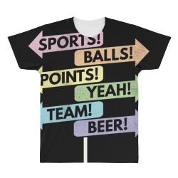 sports balls points yeah team beer t shirt All Over Men's T-shirt | Artistshot