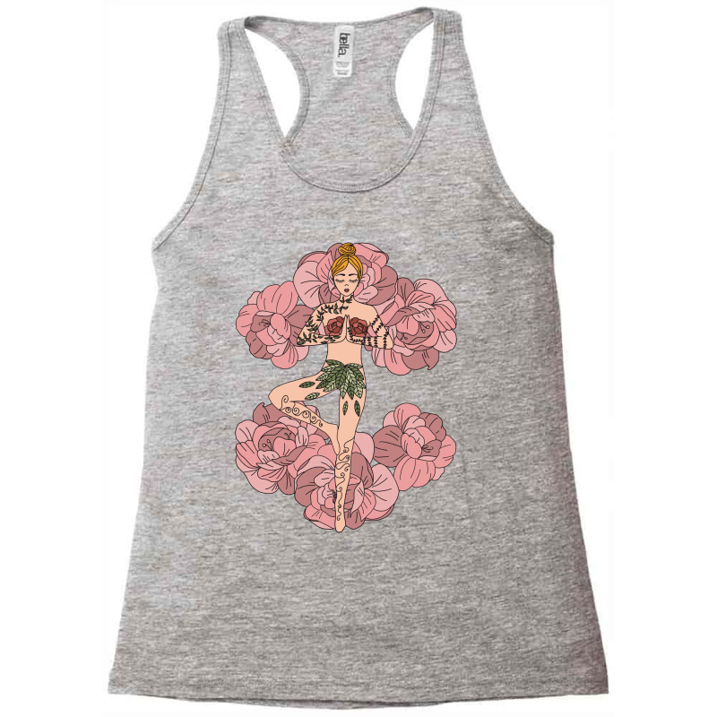 Yoga Girl On Roses Racerback Tank by My petites beautes | Artistshot