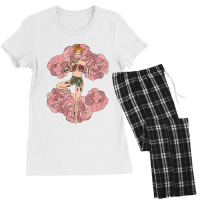 Yoga Girl On Roses Women's Pajamas Set | Artistshot