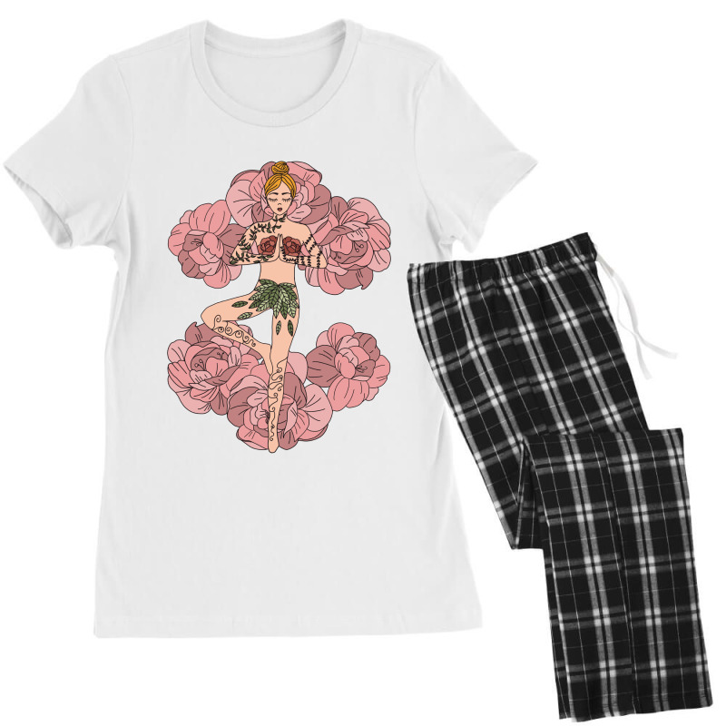 Yoga Girl On Roses Women's Pajamas Set by My petites beautes | Artistshot