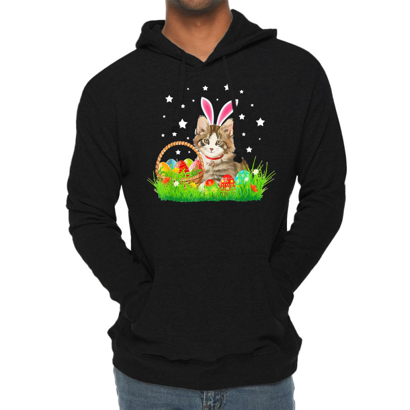 Easter Day T  Shirt Cute Cat Pet Hunting Egg Tree Bunny Easter Day T Lightweight Hoodie by larmstrong437 | Artistshot