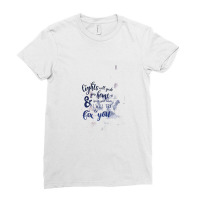 Galaxy, Handwriting, Calligraphy, Inspirational Quotes, Lights, Hand L Ladies Fitted T-shirt | Artistshot