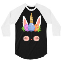 Easter Day T  Shirt Cute Easter Bunny Unicorn Eggs Gifts Kids Toddler 3/4 Sleeve Shirt | Artistshot