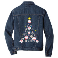 Baseball Baseball Christmas Tree Christmas Lights Baseball Pajama 109 Men Denim Jacket | Artistshot