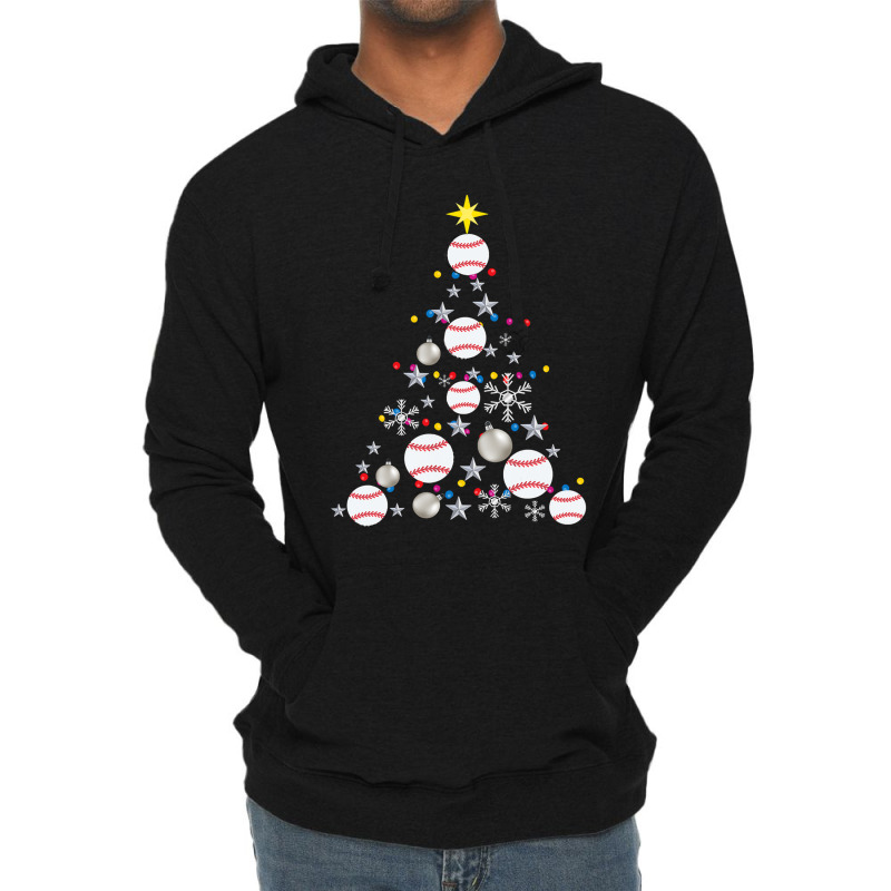 Baseball Baseball Christmas Tree Christmas Lights Baseball Pajama 109 Lightweight Hoodie by Irena D Good | Artistshot