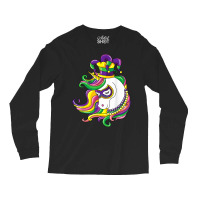 Jester Rainbow Unicorn Design Mardi Gras Mask Costume T Shirt Long Sleeve Shirts | Artistshot