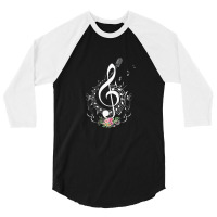 Cut Music Notes Clef Teacher 1 3/4 Sleeve Shirt | Artistshot