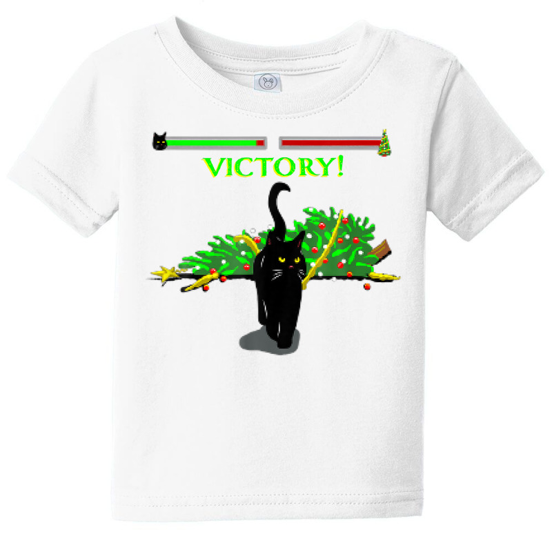 Black Cat Vs Christmas Ree Retro Video Fighting Game Funny T Shirt Baby Tee by simonettemjnn | Artistshot