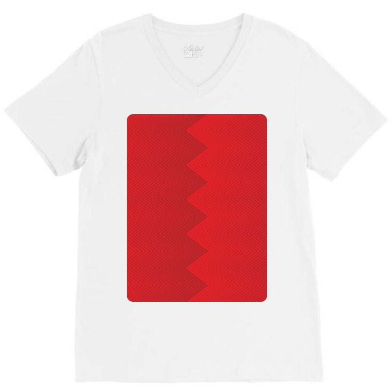 Vertical Stripes Red Zigzag Abstract Pattern V-neck Tee | Artistshot