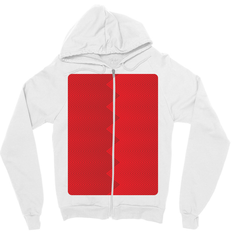 Vertical Stripes Red Zigzag Abstract Pattern Zipper Hoodie | Artistshot