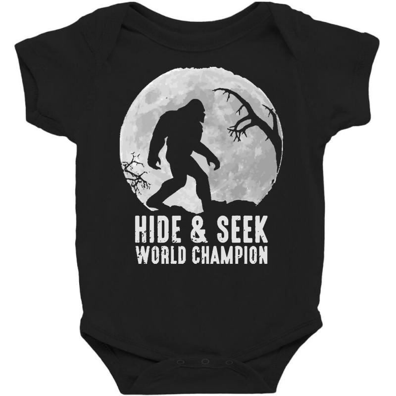 Bigfoot T  Shirt Retro Bigfoot Hide & Seek World Champion 10 Baby Bodysuit by ryan41603 | Artistshot