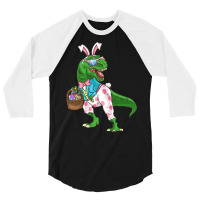 Easter Day T  Shirt Easter T Rex Dinosaur Egg T  Shirt 3/4 Sleeve Shirt | Artistshot