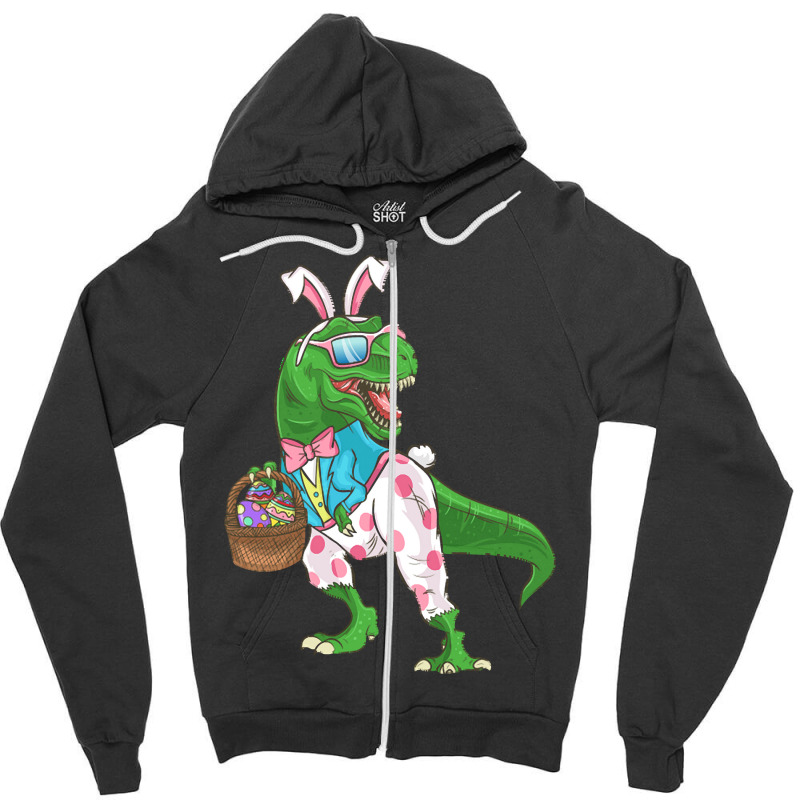 Easter Day T  Shirt Easter T Rex Dinosaur Egg T  Shirt Zipper Hoodie by larmstrong437 | Artistshot