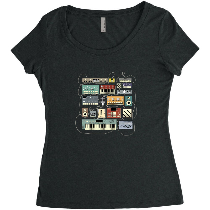 Electronic Musician Synthesizer And Drum Machine Dj 1 Women's Triblend Scoop T-shirt by JessicaParadis | Artistshot